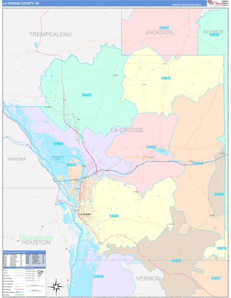 La Crosse County, WI Wall Map